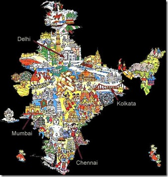 India Map-Iconic Quotes on India and Indians